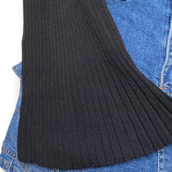 Y2k black right off the shoulder scoop neck flare long sleeve - Picture 2 of 6